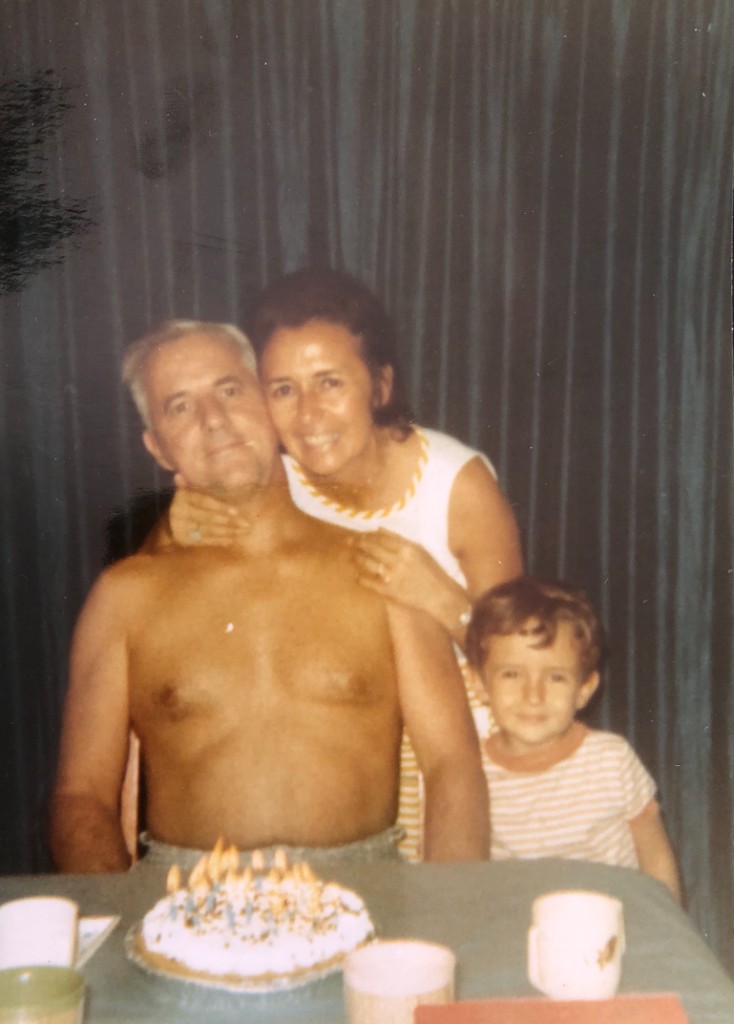 Birthday celebration with cake and candles